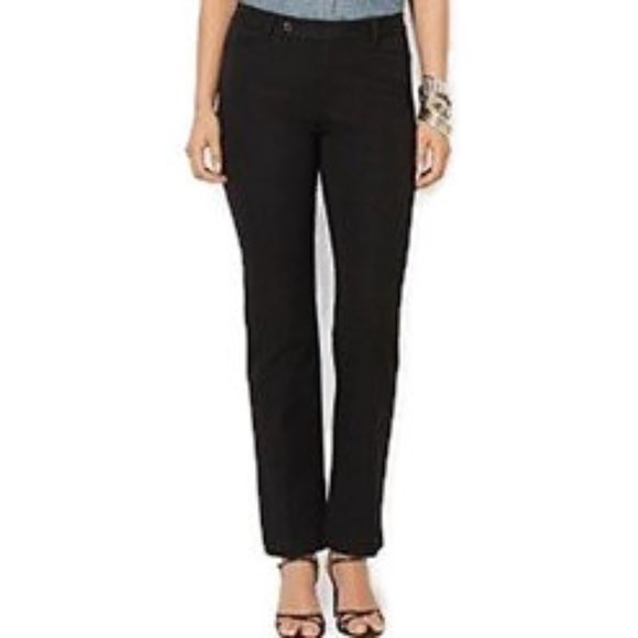 Lauren Ralph Lauren Adelle Black Flat Front Straight Leg Pants Womens Size 10 - Picture 11 of 11